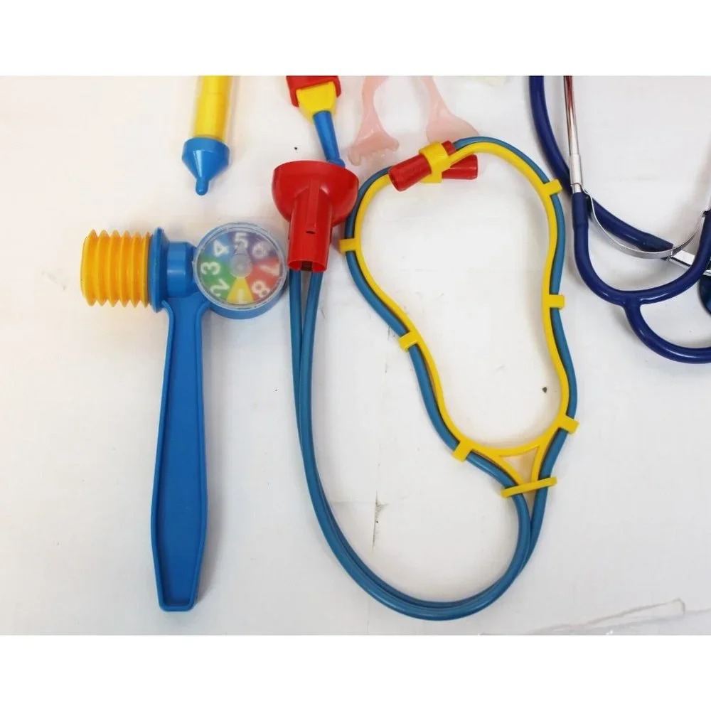 Doctor Medicus Kid Med Kit Box Medicine Pretend Play Vinyl Fold Out Storage Case